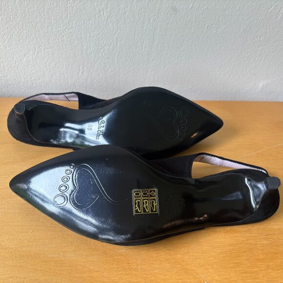 Sole Bliss Audrey Slingback Suede Pumps Mid Heel - Picture 4 of 5